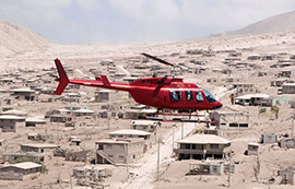Helicopter over Montserrat